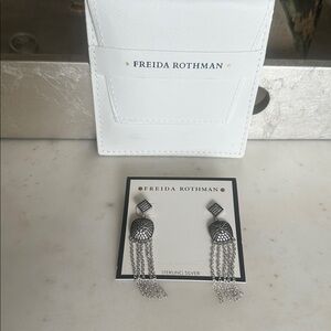 Frieda Rothman Pave Fringe “ Holiday “ Earrings. NWT